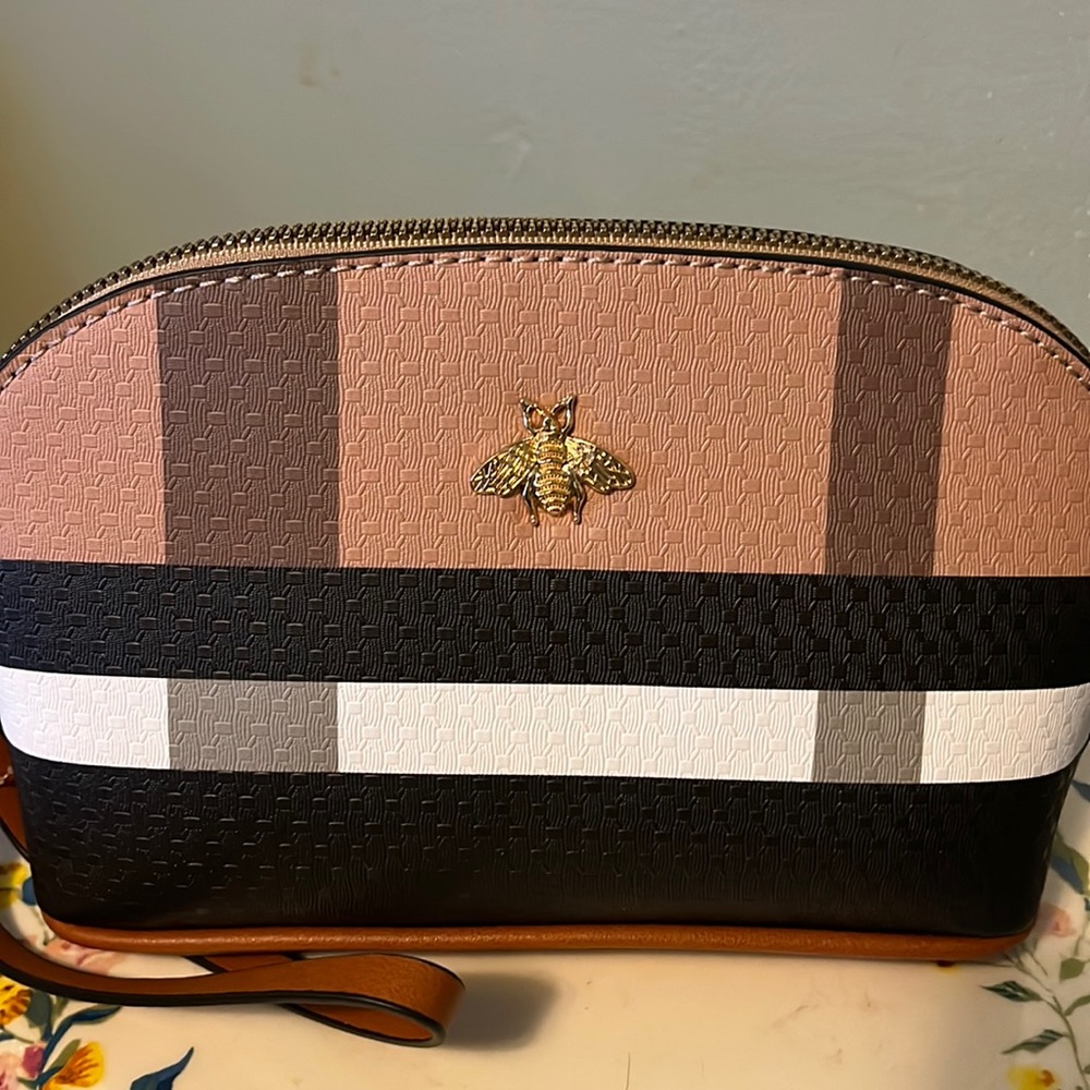 Plaid makeup bag